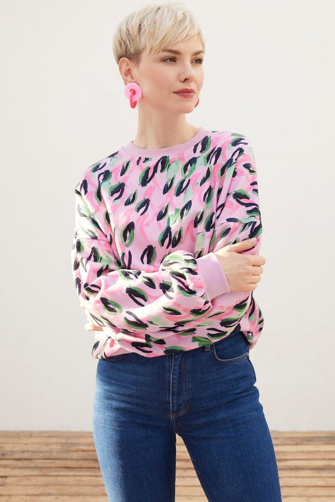 POM Amsterdam Animal Print Pink Sweater - POM Amsterdam at The Bias Cut
