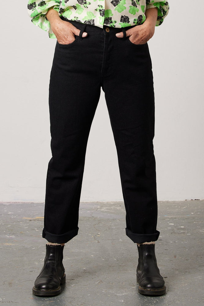 
                
                    Load image into Gallery viewer, Reiko Milo Black High Waisted Jeans - Reiko at The Bias Cut
                
            