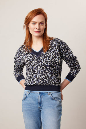 
                
                    Load image into Gallery viewer, Scotch &amp;amp; Soda Loose Fit Jacquard V Neck Jumper - Scotch &amp;amp; Soda at The Bias Cut
                
            