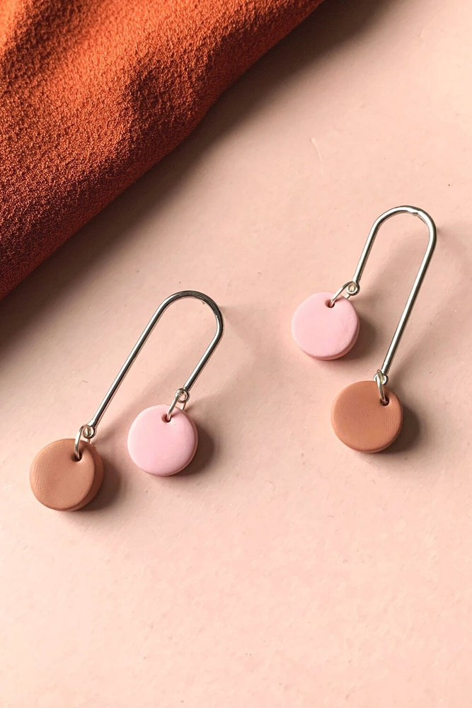 Sienna Circles Pink Earrings
