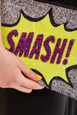 Smash Glitter Clutch Bag - I KNOW THE QUEEN at The Bias Cut