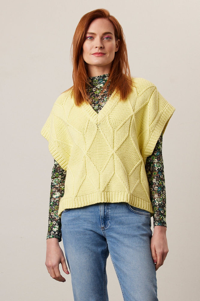 Stella Nova Gilda Sleeveless Yellow Knitted Vest – The Bias Cut