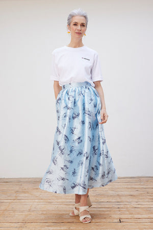 
                
                    Load image into Gallery viewer, Stella Nova Juna Printed Blue Midi Skirt - Stella Nova at The Bias Cut
                
            