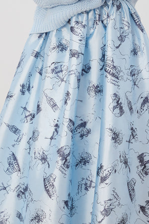 
                
                    Load image into Gallery viewer, Stella Nova Juna Printed Blue Midi Skirt - Stella Nova at The Bias Cut
                
            