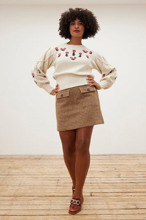 
                
                    Load image into Gallery viewer, Stella Nova Natine Mustard Check Mini Skirt - Stella Nova at The Bias Cut
                
            