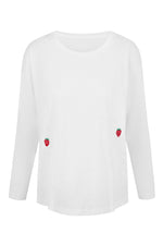 Strawberry Slub White T-Shirt