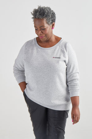 
                
                    Load image into Gallery viewer, Strike Out Ageism Charity Grey Sweatshirt (3 slogan options) - Jacynth London at The Bias Cut
                
            