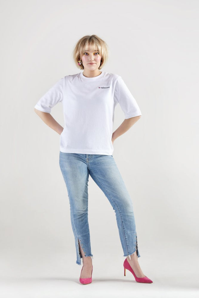 Strike Out Ageism Charity White T-Shirt (3 slogan options) - Jacynth London at The Bias Cut