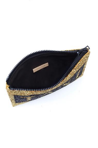 Taxi Glitter Clutch Bag - I KNOW THE QUEEN