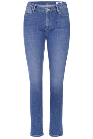 
                
                    Load image into Gallery viewer, Reiko Nelly Mid Blue Skinny Jeans made in 100% Cotton at The Bias Cut
                
            