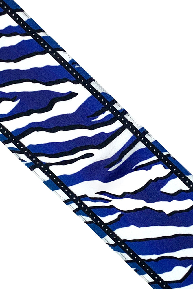 
                
                    Load image into Gallery viewer, Tiger Cobalt Blue Silk Neck Scarf - Ingmarson at The Bias Cut
                
            