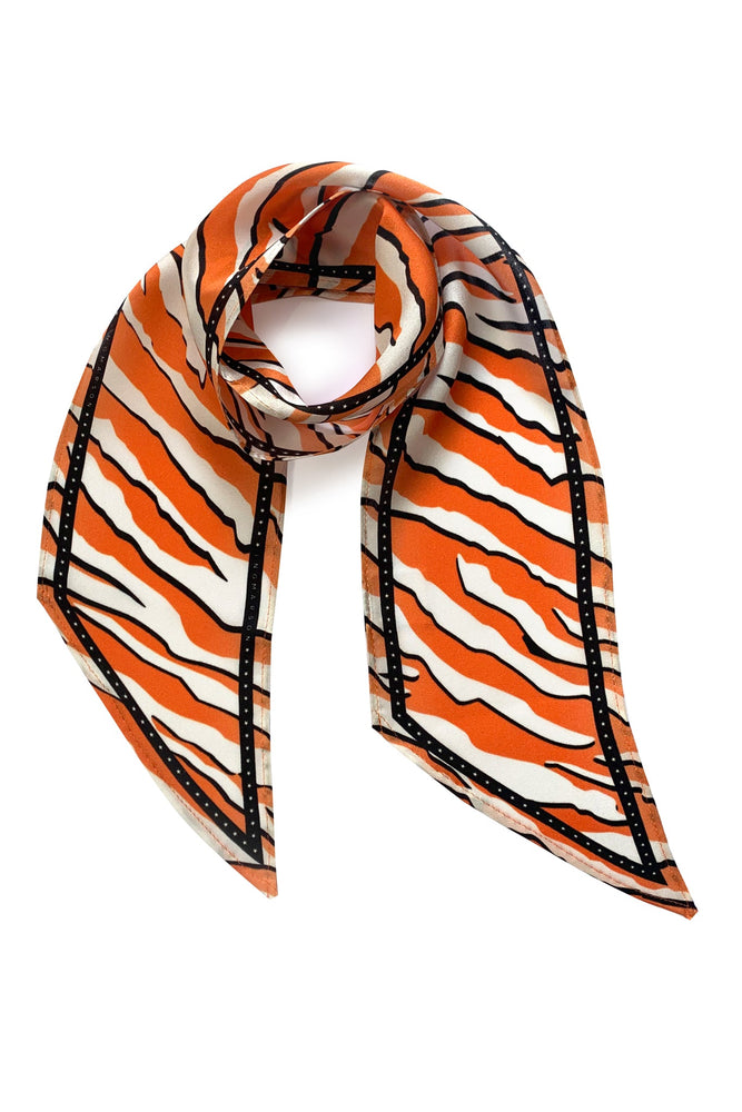 Tiger Orange Silk Neck Scarf