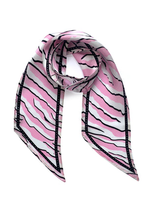 
                
                    Load image into Gallery viewer, Tiger Pink Silk Neck Scarf - Ingmarson at The Bias Cut
                
            